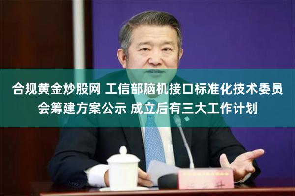 合规黄金炒股网 工信部脑机接口标准化技术委员会筹建方案公示 成立后有三大工作计划