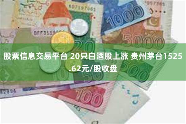 股票信息交易平台 20只白酒股上涨 贵州茅台1525.62元/股收盘