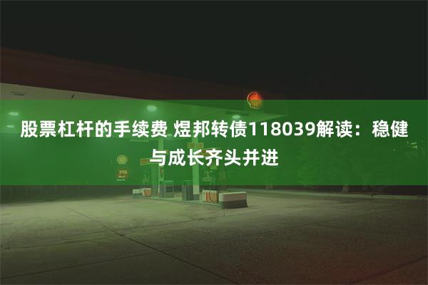 股票杠杆的手续费 煜邦转债118039解读：稳健与成长齐头并进